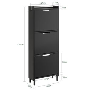 Wohnli Möbelsuche - Schuhregal klappbar schwarz 50×19×131 cm