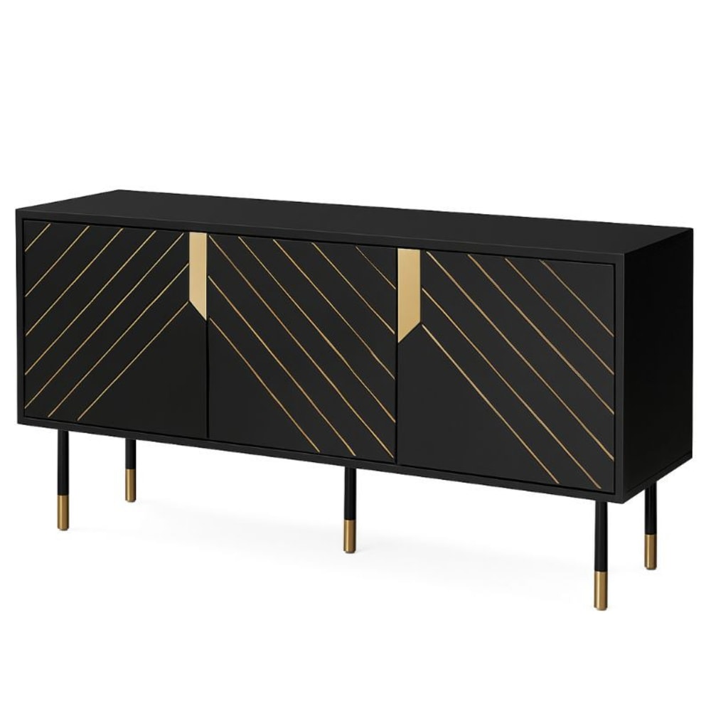 wohnli-moebel-suche-M26145888 Wohnli Möbelsuche - 3-türiges Sideboard im Schwarz-Gold-Design