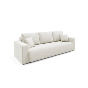 3-Sitzer-Sofa mit Schlaffunktion Kiefernholz Gebrochenes Weiß 244x82x102cm Holz Weiß Petits meubles Sofas und Sessel Sofas 2-Sitzer-Sofas & 3-Sitzer-Sofas