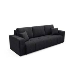 3-Sitzer-Sofa mit Schlaffunktion Kiefernholz Schwarz 244x86x92cm Holz Schwarz Petits meubles Sofas und Sessel Sofas 2-Sitzer-Sofas & 3-Sitzer-Sofas