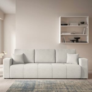 wohnli-moebel-suche-M26147680 Wohnli Möbelsuche - 3-Sitzer-Sofa mit Schlaffunktion Kiefernholz Hellgrau