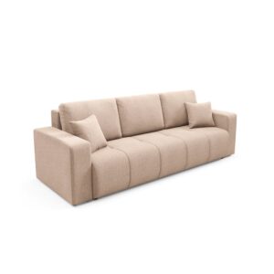 3-Sitzer-Sofa mit Schlaffunktion Kiefernholz Beige 244x86x92cm Holz Beige Petits meubles Sofas und Sessel Sofas 2-Sitzer-Sofas & 3-Sitzer-Sofas