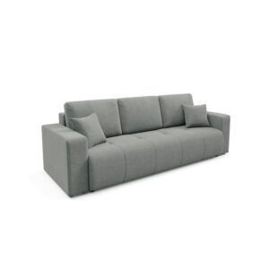 3-Sitzer-Sofa mit Schlaffunktion Kiefernholz Grau 244x82x102cm Holz Grau Petits meubles Sofas und Sessel Sofas 2-Sitzer-Sofas & 3-Sitzer-Sofas