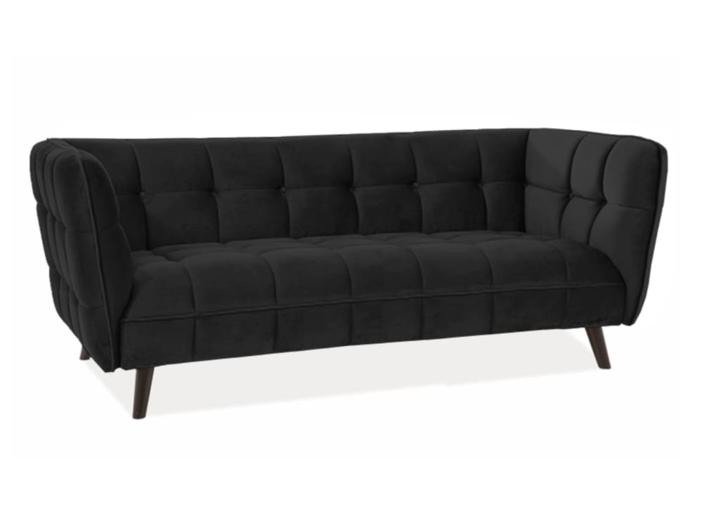 Wohnli Möbelsuche - Designer-3-Sitzer-Sofa aus schwarzem Samt