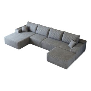 Wohnli Möbelsuche - Ecksofa aus Stoff modular mit Chaiselongue 340 cm