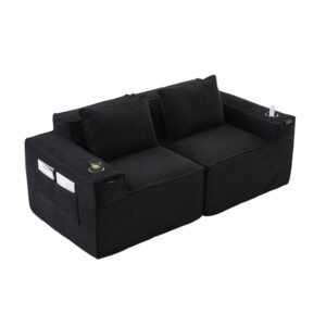 wohnli-moebel-suche-M26151904 Wohnli Möbelsuche - 2-Sitzer-Sofa aus Kord mit Getränkehaltern 188x90x75 cm