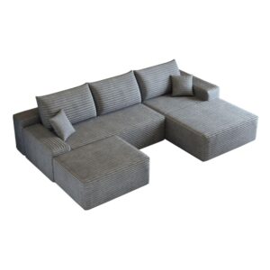 Wohnli Möbelsuche - Ecksofa aus Stoff modular mit Chaiselongue 270 cm