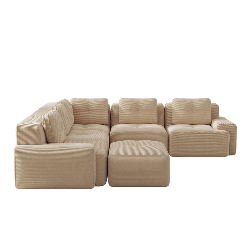 Wohnli Möbelsuche - Modulares Ecksofa aus Cord mit Ottomane
