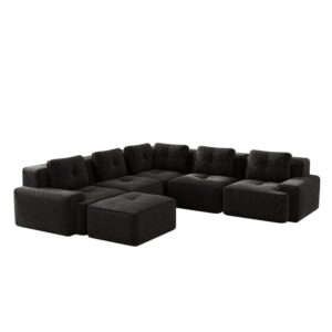 Wohnli Möbelsuche - Modulares Ecksofa aus Cord mit tiefem Sitz 74 cm