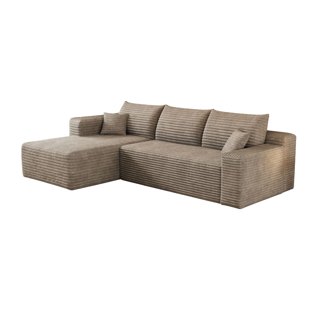 wohnli-moebel-suche-M26151972 Wohnli Möbelsuche - Ecksofa aus Cordstoff mit Chaise ohne Montage 241×151×58 cm