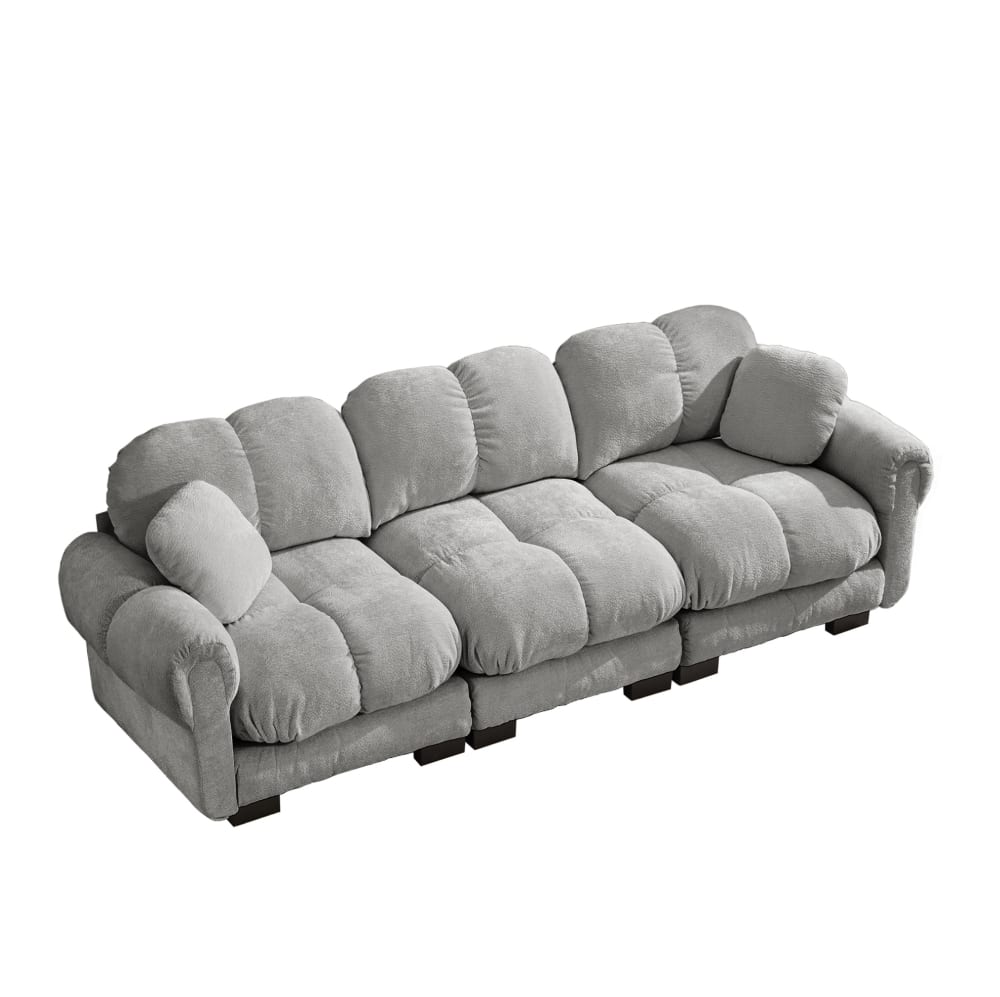 Wohnli Möbelsuche - 3-Sitzer-Sofa aus Chenille mit Steppdesign