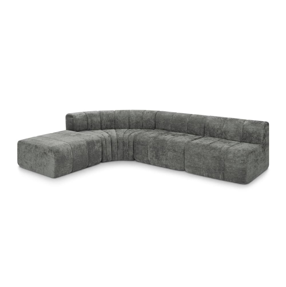 Wohnli Möbelsuche - 4-Sitzer Ecksofa aus Chenille mit modularen Elementen