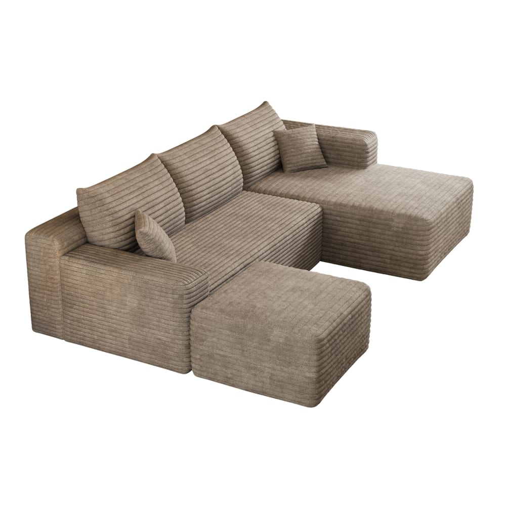 wohnli-moebel-suche-M26152018 Wohnli Möbelsuche - Ecksofa komprimiert aus Cordstoff mit Chaiselongue ohne Montage