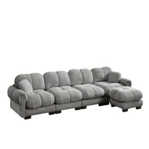 wohnli-moebel-suche-M26152025 Wohnli Möbelsuche - 4-Sitzer Ecksofa aus Chenille mit Ottomane