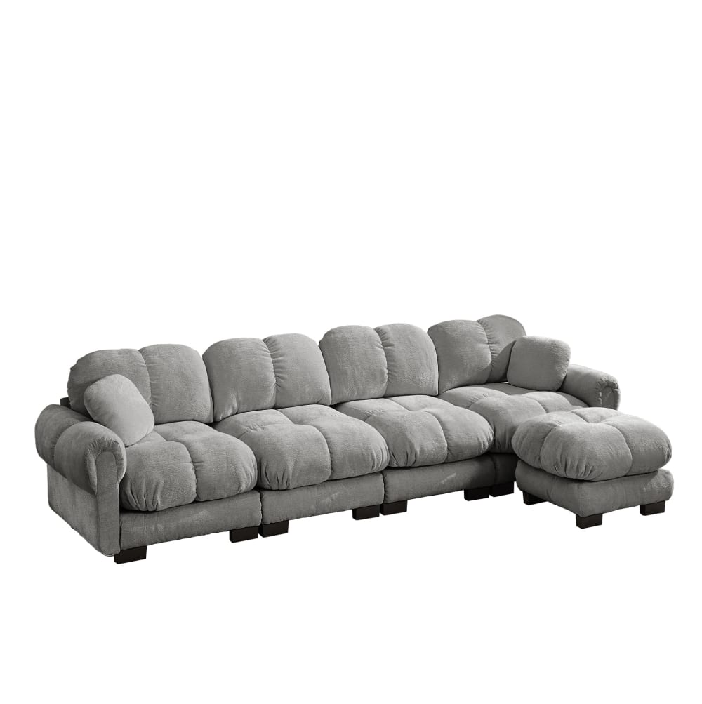 Wohnli Möbelsuche - 4-Sitzer Ecksofa aus Chenille mit Ottomane