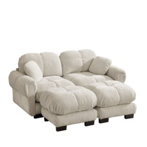 wohnli-moebel-suche-M26152103 Wohnli Möbelsuche - 2-Sitzer-Sofa aus Chenille mit Ottomane