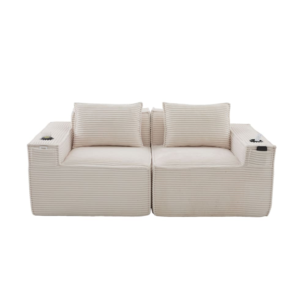 wohnli-moebel-suche-M26152116 Wohnli Möbelsuche - 2-Sitzer-Sofa aus Kordstoff mit Becherhaltern 188x90x75 cm