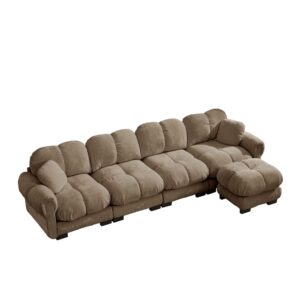 Wohnli Möbelsuche - 4-Sitzer Ecksofa aus Chenille mit Ottomane