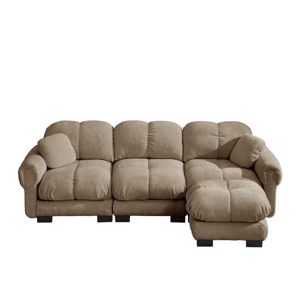 wohnli-moebel-suche-M26152127 Wohnli Möbelsuche - 3-Sitzer Ecksofa aus Chenille mit mobiler Ottomane