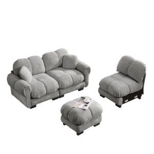 wohnli-moebel-suche-M26152132 Wohnli Möbelsuche - 3-Sitzer Ecksofa aus Chenille mit beweglicher Ottomane