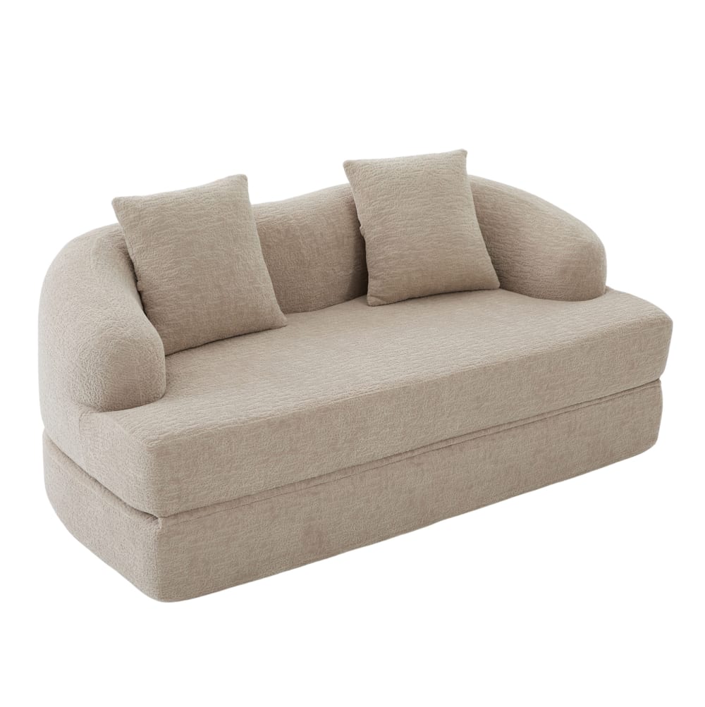 Wohnli Möbelsuche - Schlafsofa aus Chenille mit 2-in-1 Klappfunktion 157x84x65 cm