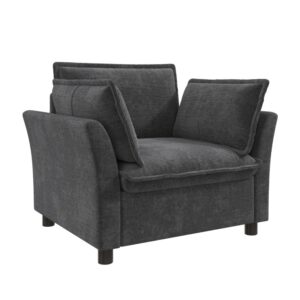 Wohnli Möbelsuche - Sessel aus Chenille mit Kissen 90x81x87 cm