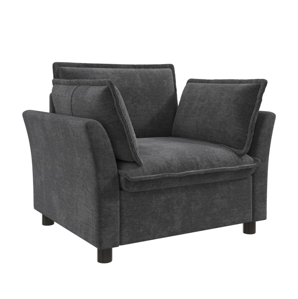 Wohnli Möbelsuche - Sessel aus Chenille mit Kissen 90x81x87 cm