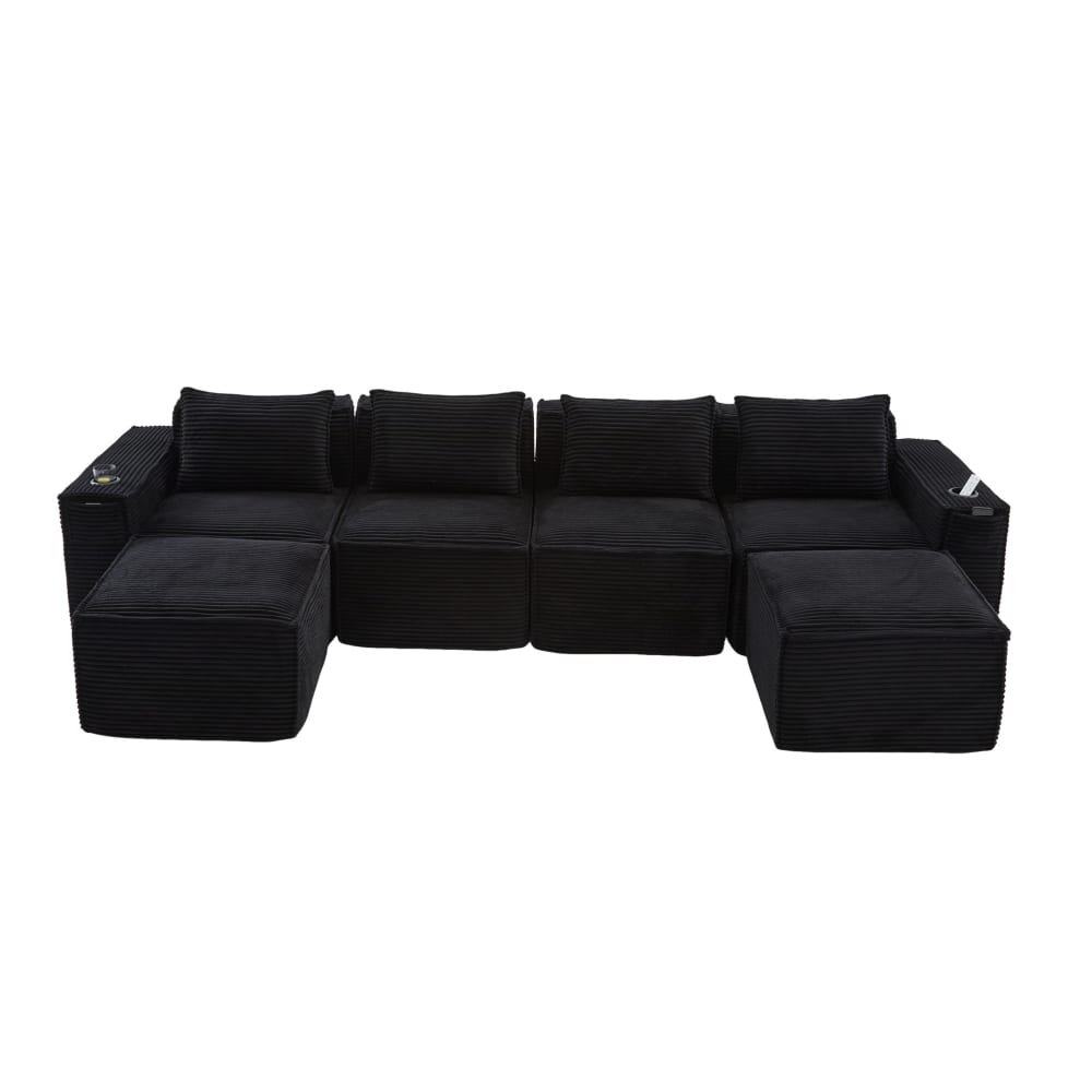 Wohnli Möbelsuche - 3-teiliges Modulsofa aus Cord 330x162x75 cm