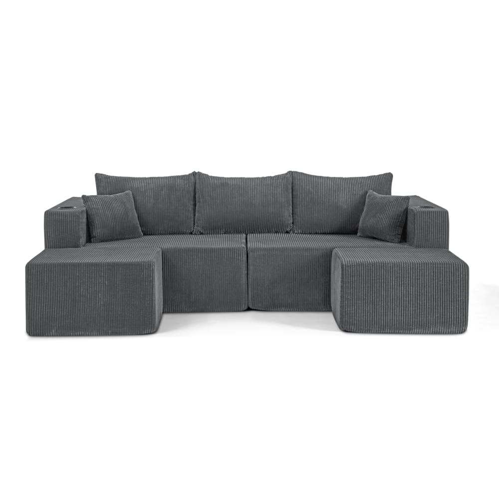 wohnli-moebel-suche-M26152171 Wohnli Möbelsuche - Ecksofa aus Schaumstoff mit Ottomanen und Kissen