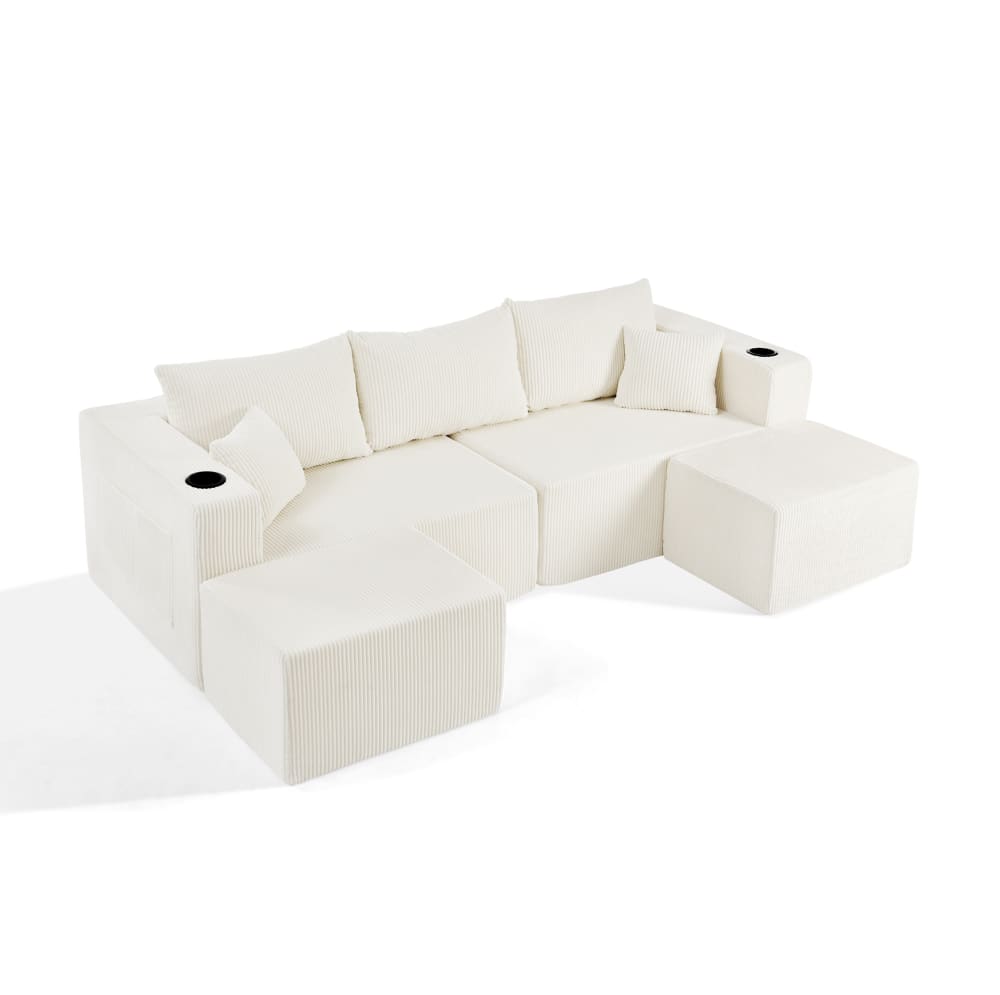 wohnli-moebel-suche-M26152179 Wohnli Möbelsuche - Ecksofa aus Schaumstoff mit Ottomanen 3-Sitzer