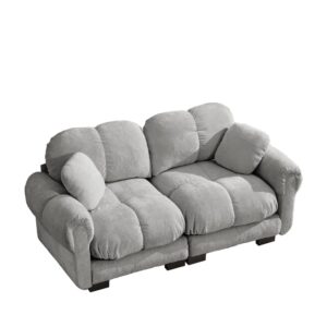 Wohnli Möbelsuche - 2-Sitzer Sofa aus Chenille mit Steppnähten und Modulsystem