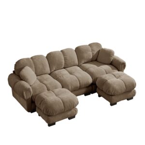 wohnli-moebel-suche-M26152194 Wohnli Möbelsuche - 3-Sitzer U-Form Sofa aus Chenille mit Ottomane