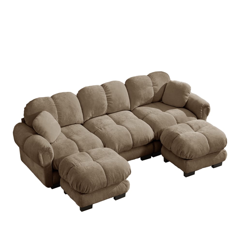 wohnli-moebel-suche-M26152194 Wohnli Möbelsuche - 3-Sitzer U-Form Sofa aus Chenille mit Ottomane