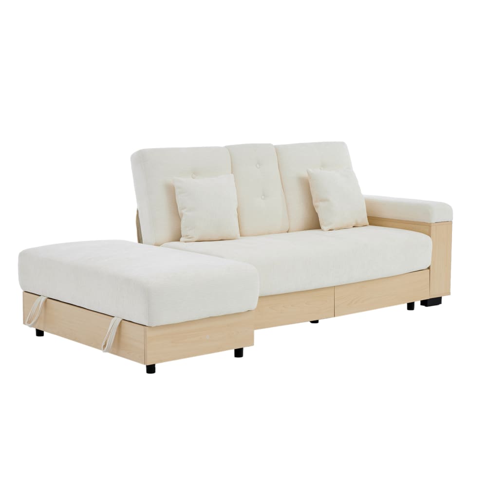 Wohnli Möbelsuche - Schlafsofa aus Chenille mit Stauraum 217x110x90 cm