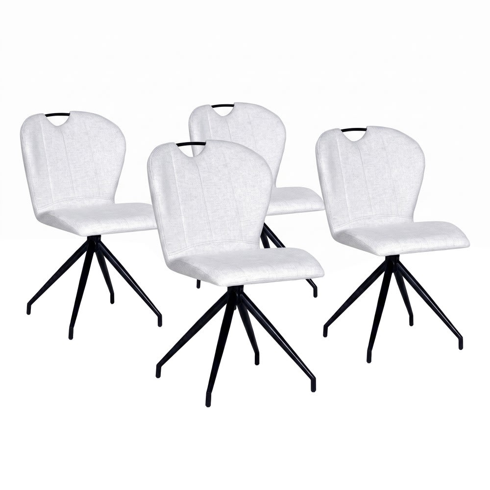 wohnli-moebel-suche-M26152551 Wohnli Möbelsuche - 4er-Set drehbare Esszimmerstühle in Hellgrau