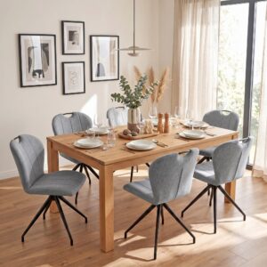 Drehbarer Esszimmerstuhl in Dunkelgrau 61x87x50cm Metall Grau Weber industries Möbel Esszimmermöbel Stühle