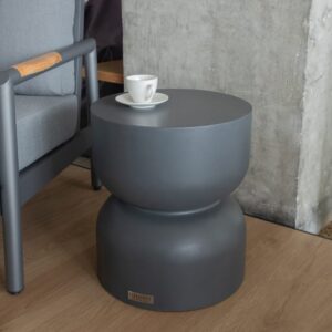 wohnli-moebel-suche-M26152618-1 Beistelltisch aus Beton 45 x 45 x 51 cm 45x51x45cm Beton Schwarz ELEMENTI Möbel Wohnzimmermöbel Couchtische
