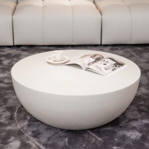wohnli-moebel-suche-M26152622-1 Couchtisch aus Beton 87 x 87 x 35 cm 87x35x87cm Beton Weiß ELEMENTI Möbel Wohnzimmermöbel Couchtische