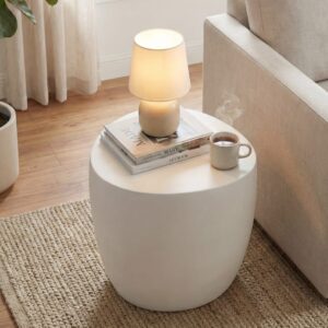 wohnli-moebel-suche-M26152629-1 Beistelltisch aus Beton 48 x 48 x 51 cm 48x51x48cm Beton Weiß ELEMENTI Möbel Wohnzimmermöbel Couchtische