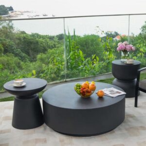wohnli-moebel-suche-M26152633-1 Couchtisch aus Beton 101 x 101 x 36 cm 101x36x101cm Beton Schwarz ELEMENTI Möbel Wohnzimmermöbel Couchtische