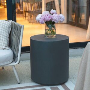wohnli-moebel-suche-M26152636-1 Beistelltisch aus Beton 45 x 45 x 51 cm 45x51x45cm Beton Schwarz ELEMENTI Möbel Wohnzimmermöbel Couchtische