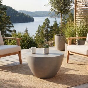 wohnli-moebel-suche-M26152642-1 Couchtisch aus Beton 66 x 66 x 41 cm 66x41x66cm Beton Grau ELEMENTI Möbel Wohnzimmermöbel Couchtische