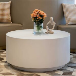 wohnli-moebel-suche-M26152644-1 Couchtisch aus Beton 86 x 86 x 41 cm 86x41x86cm Beton Weiß ELEMENTI Möbel Wohnzimmermöbel Couchtische
