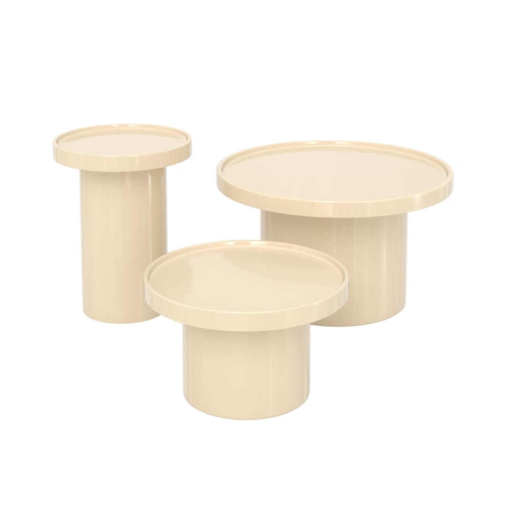 Wohnli Möbelsuche - Set aus 3 weißen lackierten MDF-Couchtischen