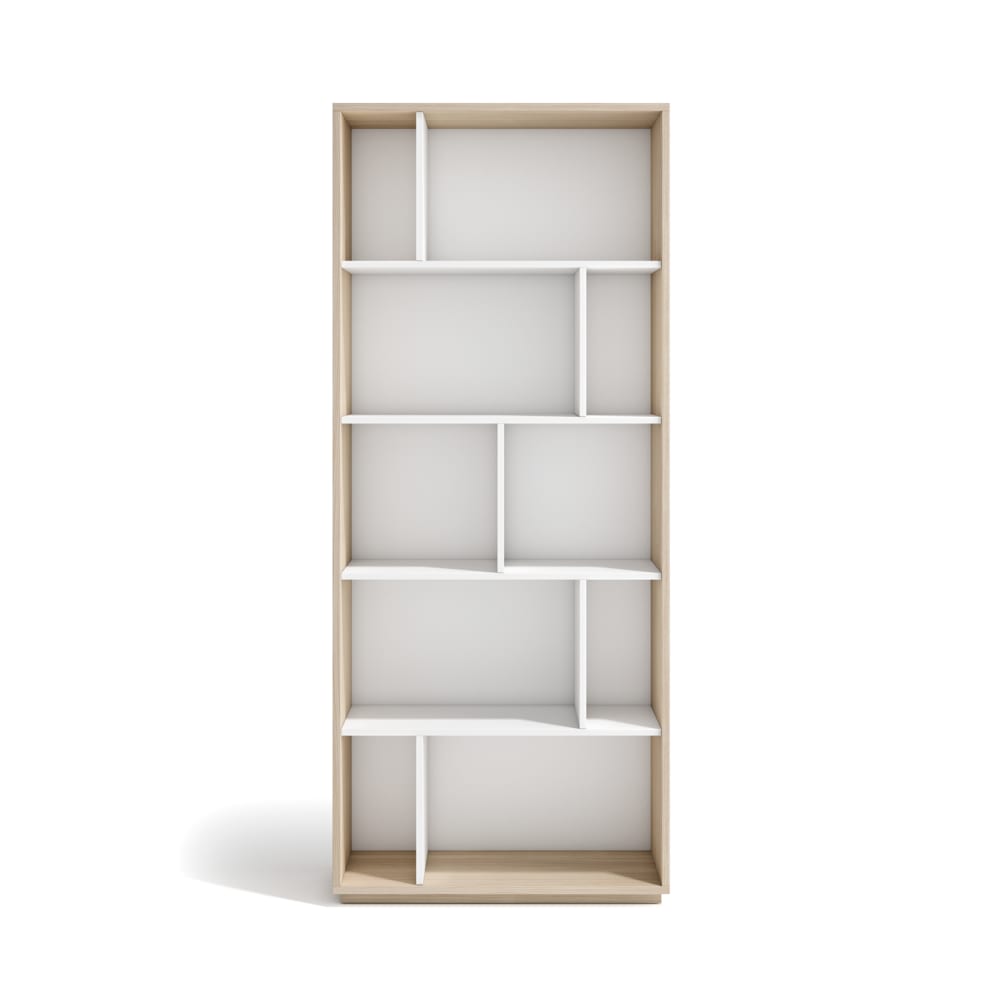 wohnli-moebel-suche-M26154246 Wohnli Möbelsuche - Bücherregal aus Melamin in Hell-Nussbaum und Weiß 191x80x32 cm
