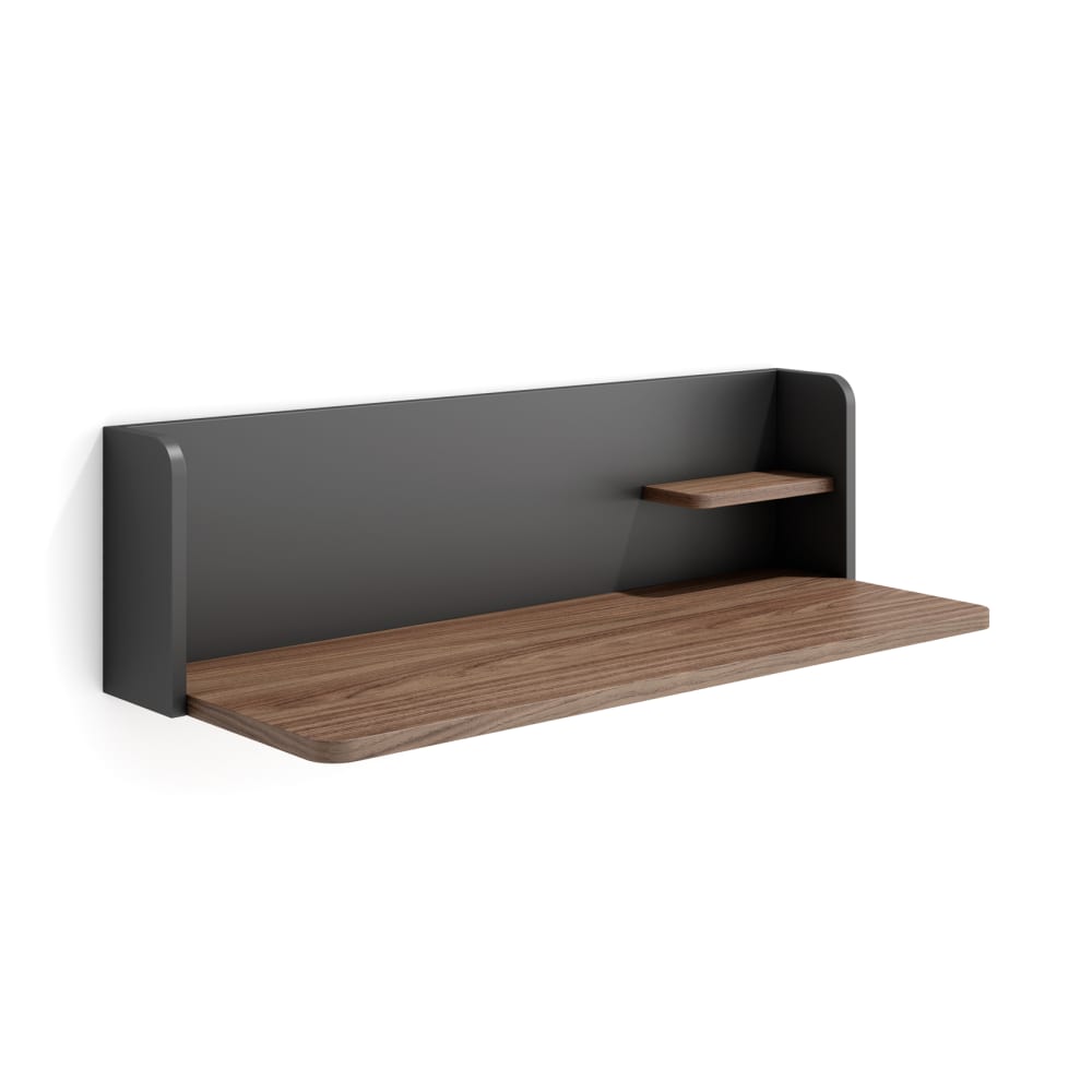 Wohnli Möbelsuche - Wandschreibtisch Walnuss und Graphit 25x90x35 cm