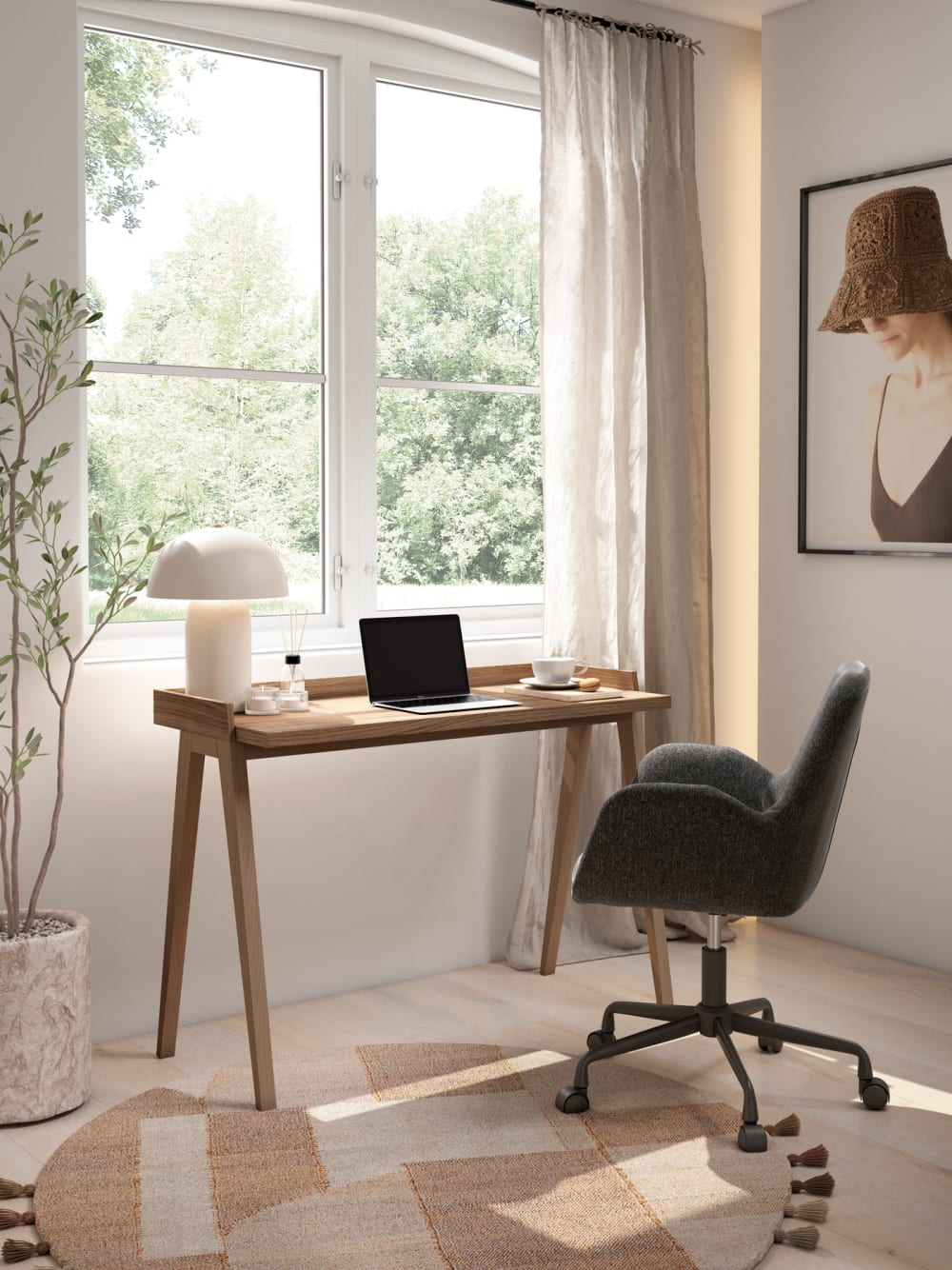 Schreibtisch Walnuss Optik Beine Buche 81x111x50 cm 110x81x49cm Spanplatte Braun Herdasa Möbel Büromöbel Schreibtische