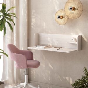 wohnli-moebel-suche-M26154344-1 Wandschreibtisch Weiß Optik Beine 25x90x35 cm 90x25x35cm Spanplatte Beige Herdasa Möbel Büromöbel Schreibtische