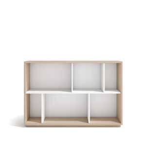 wohnli-moebel-suche-M26154547 Wohnli Möbelsuche - Bücherregal aus Melamin in Hell-Nussbaum und Weiß 80x119x32 cm