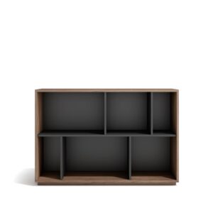 Wohnli Möbelsuche - Bücherregal aus Melamin in Nussbaum und Graphit 80x119x32 cm